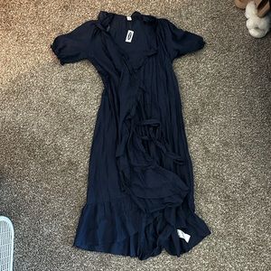 NWT Old Navy Clip Dot Wrap Midi Dress